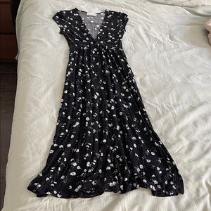 Urban Outfitters Black and White Floral Maxi Dress